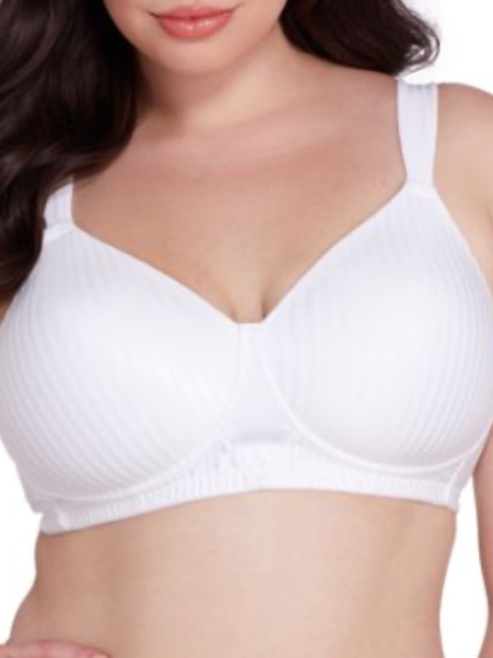 Playtex Secrets Perfectly Smooth Wireless Bra White Stripe 44C
